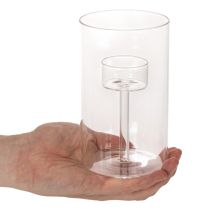Prodotto Portacandele in vetro con inserto per candele a colonna 15 cm, 2 pezzi