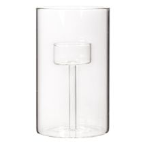Prodotto Portacandele in vetro con inserto per candele a colonna 15 cm, 2 pezzi