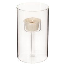 Prodotto Portacandele in vetro con inserto per candele a colonna 15 cm, 2 pezzi