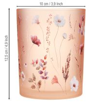 Prodotto Lanterna decorativa in vetro con motivo floreale per eleganti accenti domestici, 12,5 cm, 2 pezzi