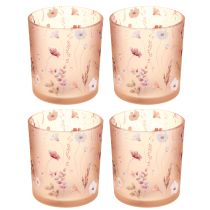 Prodotto Elegante portacandele con delicato motivo floreale per un arredamento armonioso della stanza, 8 cm, 4 pezzi