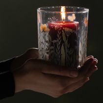 Prodotto Lanterna decorativa in vetro con motivo a prato con farfalle per eleganti accenti domestici, 18 cm, 2 pezzi