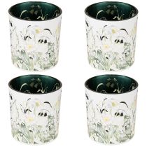 Prodotto Lanterna decorativa in vetro con motivo a foglie per un tocco di stile in casa, 8 cm, 4 pezzi