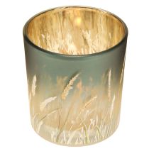 Prodotto Lanterna decorativa in vetro con motivo erba per creare accenti suggestivi nella stanza, blu, 8 cm, 4 pezzi.
