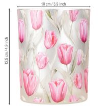 Prodotto Elegante lanterna con motivo a tulipano per una suggestiva decorazione primaverile, 12,5 cm, 2 pezzi.