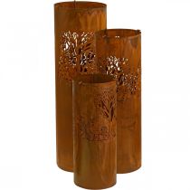 Candeliere con decorazione effetto ruggine cervo 30/38,5/45 cm set di 3