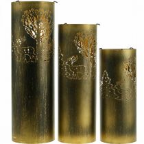 Prodotto Portacandele vintage in metallo cervo 30/38,5/45 cm set di 3