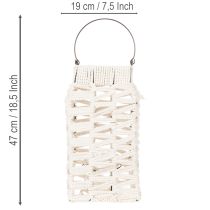 Prodotto Lanterna da appendere, decorazione estiva, in macramè, altezza 35,5 cm, larghezza 19 cm