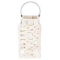 Prodotto Lanterna da appendere, decorazione estiva, in macramè, altezza 35,5 cm, larghezza 19 cm