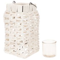Prodotto Lanterna da appendere, decorazione estiva, in macramè, altezza 35,5 cm, larghezza 19 cm
