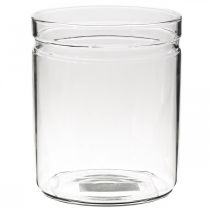 Vaso per fiori, cilindro in vetro, vaso in vetro tondo Ø10cm H12cm