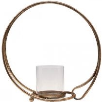 Prodotto Lanterna portacandele in metallo vetro dorato Ø33cm