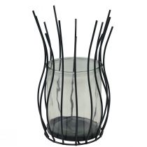 Prodotto Calice decorativo nero lanterna in vetro metallo Ø17cm H27cm
