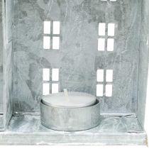 Prodotto Decorazione per finestre Natale, lanterna, serie casa diorama, decorazione in metallo argento shabby chic L20cm H20cm