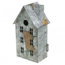 Prodotto Lanterna casa in metallo shabby chic lavato bianco, ruggine H20cm