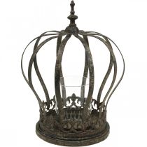 Prodotto Corona come lanterna, decorazione candela, corona in metallo aspetto antico H28cm Ø21cm