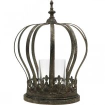 Prodotto Corona come lanterna, decorazione candela, corona in metallo aspetto antico H28cm Ø21cm