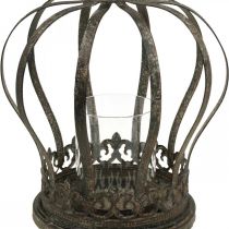 Prodotto Corona come lanterna, decorazione candela, corona in metallo aspetto antico H28cm Ø21cm