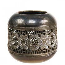 Lanterna porta tealight in metallo fiori vintage Ø12,5cm