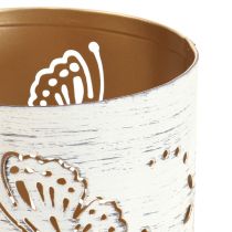 Prodotto Lanterna in metallo bianco oro farfalla Ø9cm H10cm 4 pz