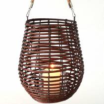 Prodotto Lanterna decorativa, decorazione candela con manico, lanterna in cestino Ø23cm H27cm