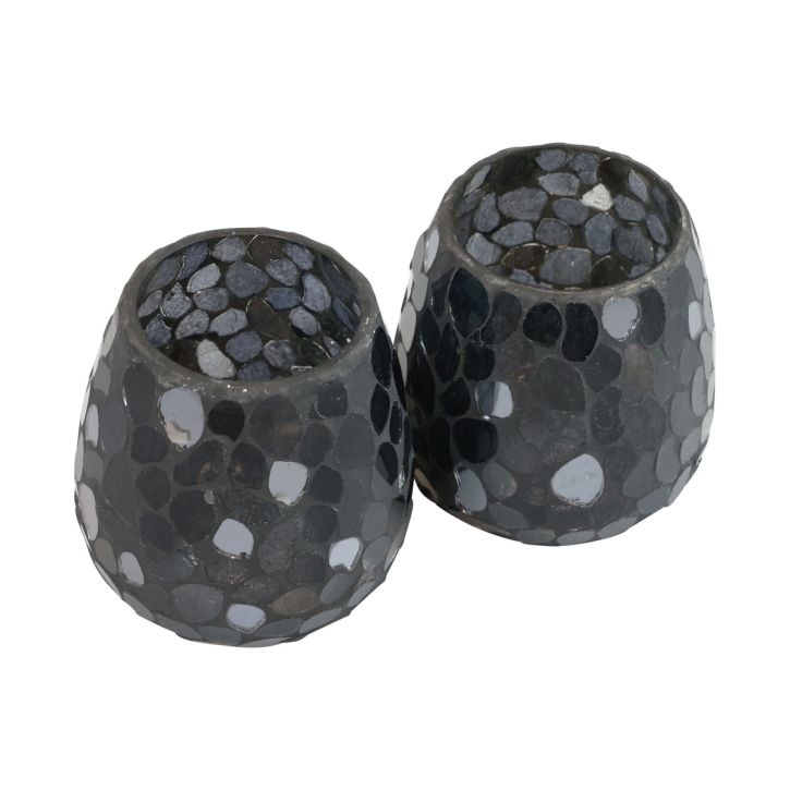 Prodotto Lanterna portacandele natalizia nera Ø10cm 2pz