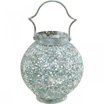 Luce del vento in metallo, lanterna, portacandele aspetto antico Ø15cm H22cm