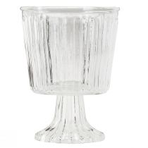 Prodotto Coppa lanterna in vetro decorazione in vetro scanalato Ø11,5cm H15cm