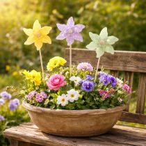 Prodotto Pali per fiori, pali da giardino per decorazioni primaverili, uso esterno, 28 cm, 12 pezzi