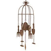 Prodotto Campanello a vento in metallo, decorazione per attrezzi da giardino, marrone Ø13cm H76cm