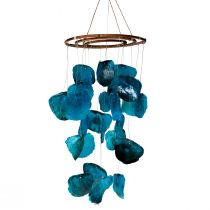 Prodotto Carillon a vento marittimo decorazione da appendere Conchiglie Capiz blu 90 cm