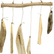 Decorazione di pesci marittimi, campanelli eolici in legno, decorazione in legno L50cm W30cm