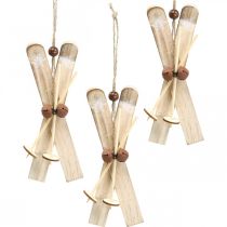Prodotto Sci deco invernale Coppia di sci decorazione albero di Natale in legno H17cm 4 pezzi