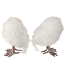 Prodotto Decorazione invernale figure decorative gufo in piedi bianco 15cm 2 pezzi