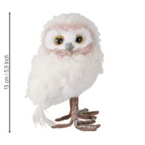 Prodotto Decorazione invernale figure decorative gufo in piedi bianco 15cm 2 pezzi
