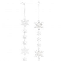Prodotto Ghirlanda invernale cristalli di ghiaccio trasparente argento bianco L150 cm 2 pezzi