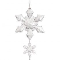 Prodotto Ghirlanda invernale cristalli di ghiaccio trasparente argento bianco L150 cm 2 pezzi