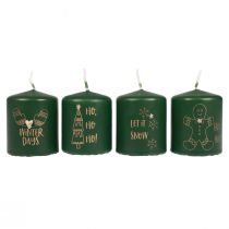 Prodotto Candele natalizie verdi, set da 4, Ø5cm, H6cm, decorazione dell'Avvento