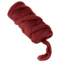 Prodotto Cordoncino di lana, lana decorativa, rosso scuro, nastro di lana da 10 m per fiori e artigianato