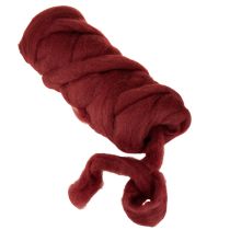 Prodotto Cordoncino di lana, lana decorativa, rosso scuro, nastro di lana da 10 m per fiori e artigianato