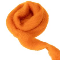 Prodotto Cordino di lana, feltro di lana, arancione, 2 m, per lavori artigianali, bordature e decorazioni.