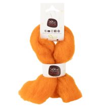 Prodotto Cordino di lana, feltro di lana, arancione, 2 m, per lavori artigianali, bordature e decorazioni.
