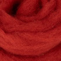 Prodotto Cordino di lana, lana decorativa, rosso, 2 m di feltro di lana per floricoltura, decorazione e artigianato