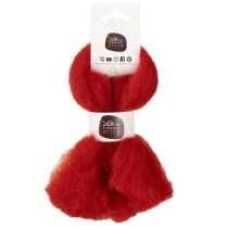 Prodotto Cordino di lana, lana decorativa, rosso, 2 m di feltro di lana per floricoltura, decorazione e artigianato