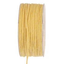 Prodotto Filo di stoppino cordone di lana cordone di feltro filo di lana giallo Ø3mm 100m