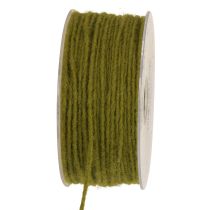 Prodotto Filo di stoppino cordone di lana cordone di feltro verde muschio 3mm 100m