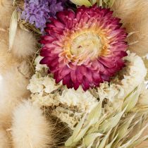 Prodotto Ghirlanda di fiori secchi, decorazione festiva per la tavola, ideale per occasioni e stagioni speciali, 25 cm.