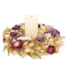 Prodotto Ghirlanda di fiori secchi, decorazione festiva per la tavola, ideale per occasioni e stagioni speciali, 25 cm.
