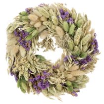 Prodotto Ghirlanda di fiori secchi per primavera ed estate, per tavolo e porta d'ingresso, per occasioni speciali con accenti di colore, 26 cm