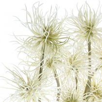Xanthium fiore artificiale crema decorazione autunnale 6 fiori 80 cm 3 pezzi